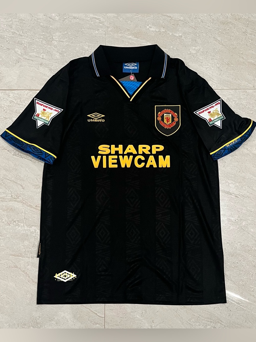 Manchester United 93/94 black third kit - Beckham #28 US SIZE LARGE
